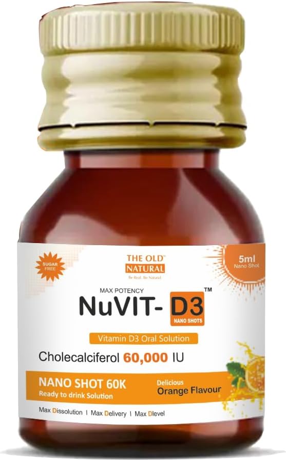 Nuvit D3 Vitamin D3 60,000 IU Nano Shots – Sugar Free Orange Flavour – Once a Week – 8 Pack - görsel 2