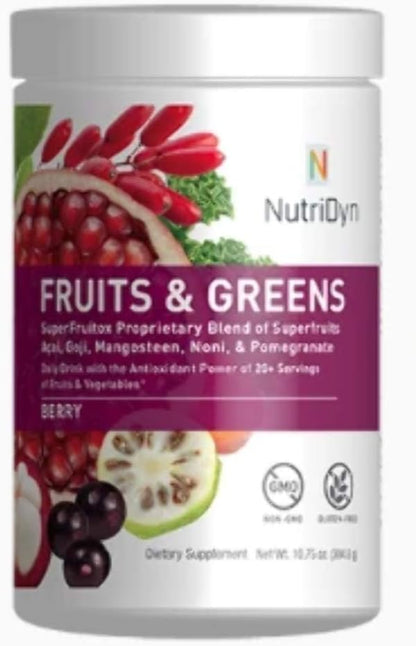 NutriDyn Fruits & Greens Berry Flavour – Certified Organic Superfood Blend