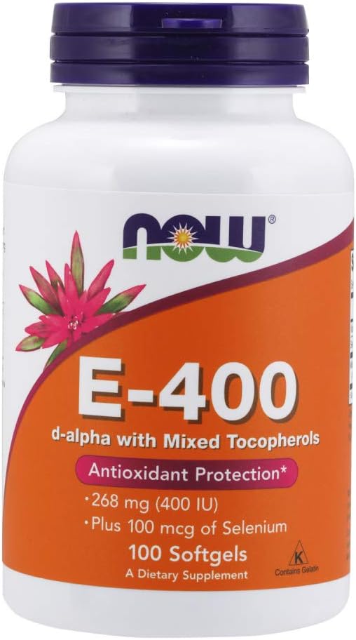 Now Foods Vitamin E 400 IU, 100 Softgels - görsel 1