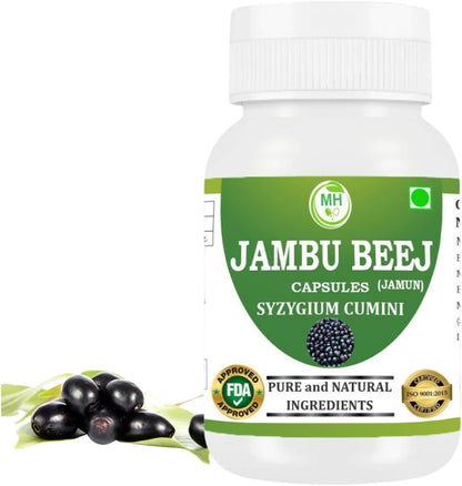 Morsan's Jambu Beej Capsules, Pack of 2 x 60 x 500 mg, Vegetarian Capsules, Pure and Natural