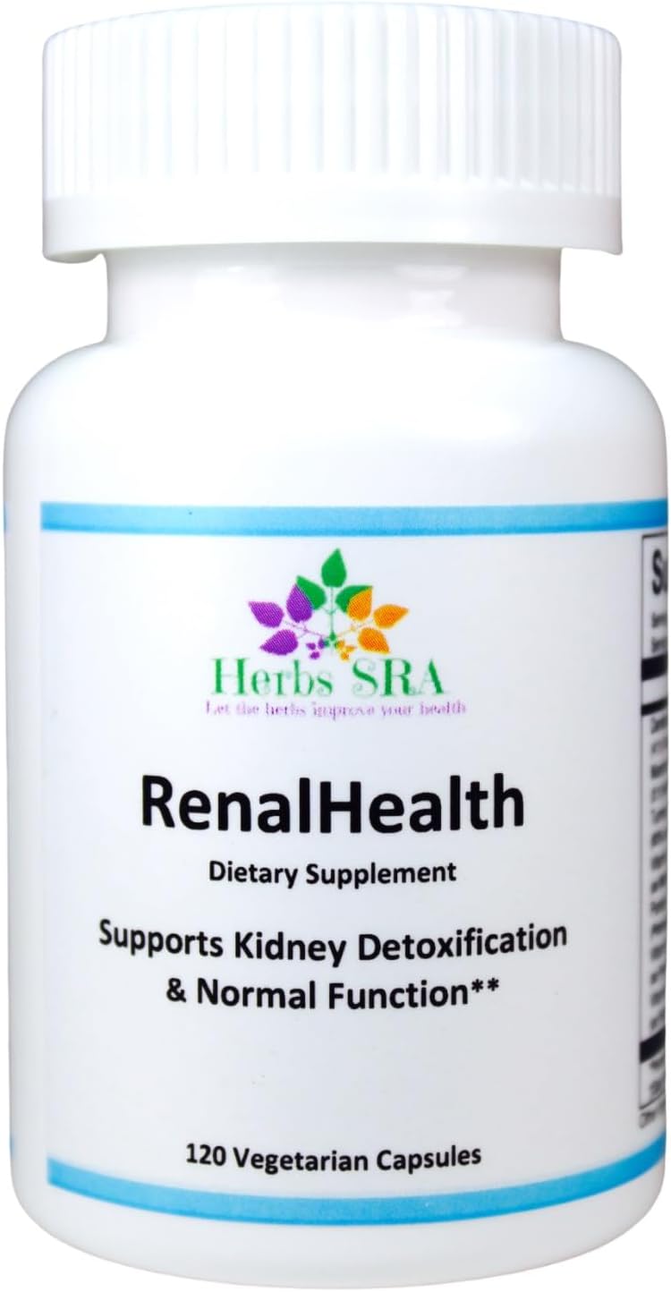 RenalHealth Kidney & Urinary Support Supplement with Marshmallow Root, Dandelion & Parsley – 120 Vegetarian Capsules - görsel 1