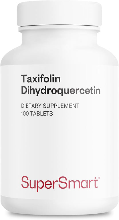 Supersmart - Taxifolin Dihydroquercetin 60mg per Day (90% DHQ Supplement) - Russian Siberian Dahurian Larch Tree Extract - Antioxidant Bioflavonoid | Non-GM & Gluten-free - 100 Tablets