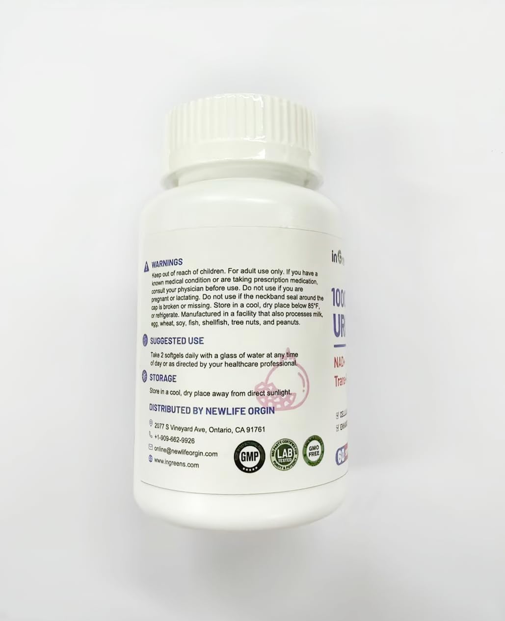 inGreens Urolithin A 1000mg with NAD+ 300mg, CoQ10 200mg and Trans-Resveratrol 200mg Food Supplement (5-Pack) - görsel 2