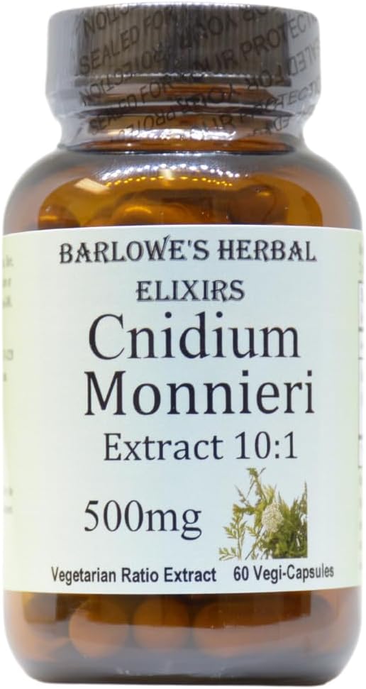 Barlowe's Herbal Elixirs Cnidium Monnieri Supplement | 50:1 Extract | 500mg Per Capsule | 60 Vegan Capsules | Stearate-Free, Gluten-Free, Pure Formula in Glass Bottles - görsel 1