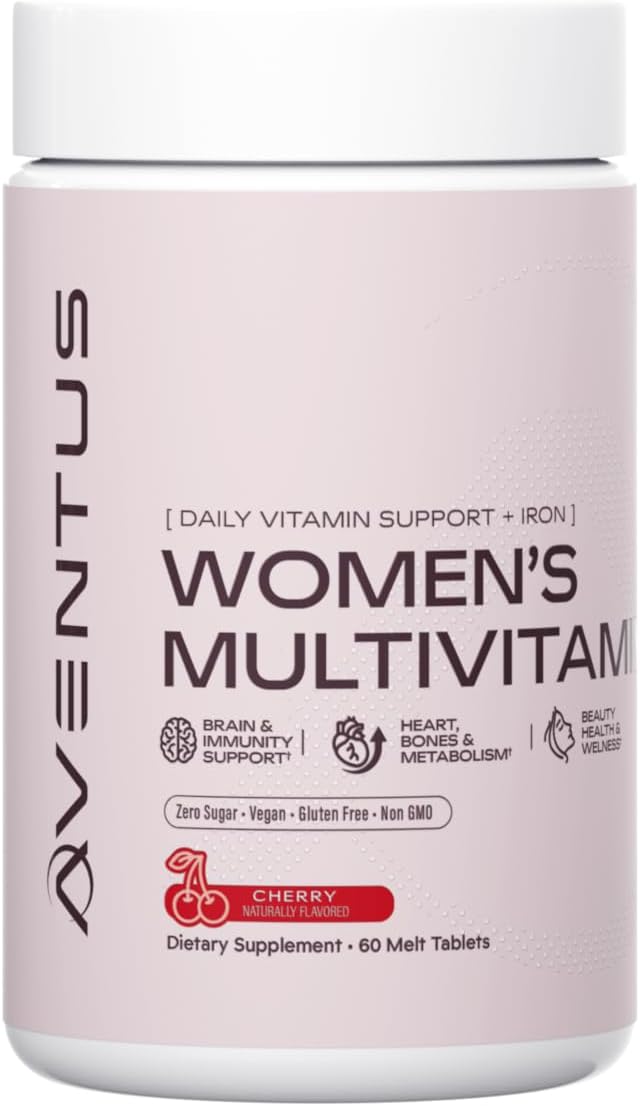 Aventus Women's Multivitamin with Iron - Cherry Flavoured Melt Tablets, 60 Tablets - görsel 1