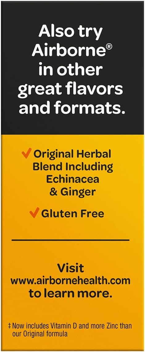 Airborne 1000mg Vitamin C + Zinc Sugar Free Immune Support Effervescent Tablets, Zesty Orange, 30 Tablets (3 Pack) - görsel 5