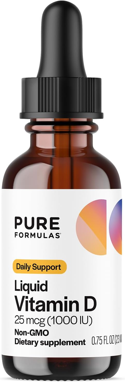 PureFormulas Liquid Vitamin D3 1000 IU Drops - Non-GMO, Vegetarian, 22 ml - görsel 1