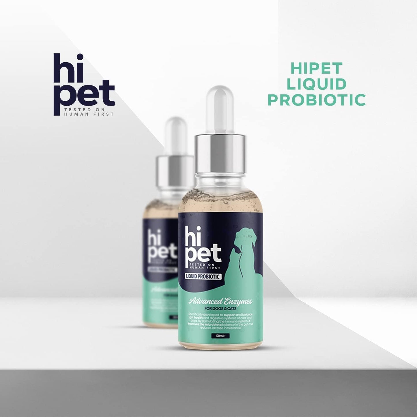 HiPet Liquid Probiotics for Dogs and Cats - Digestive Enzymes, 13 Billion CFU/ml, 50 ml - görsel 5
