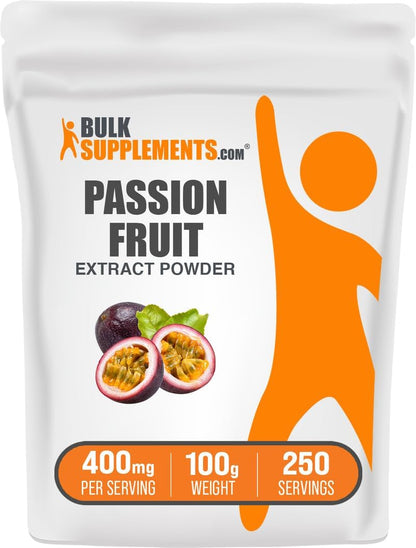BulkSupplements.com Passion Fruit Extract Powder – Gluten-Free & No Added Sugar, 400mg per Serving, 100g