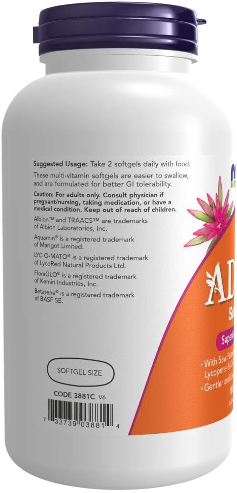 NOW Foods Adam Men's Multivitamin - Softgels, 180 Count - görsel 3