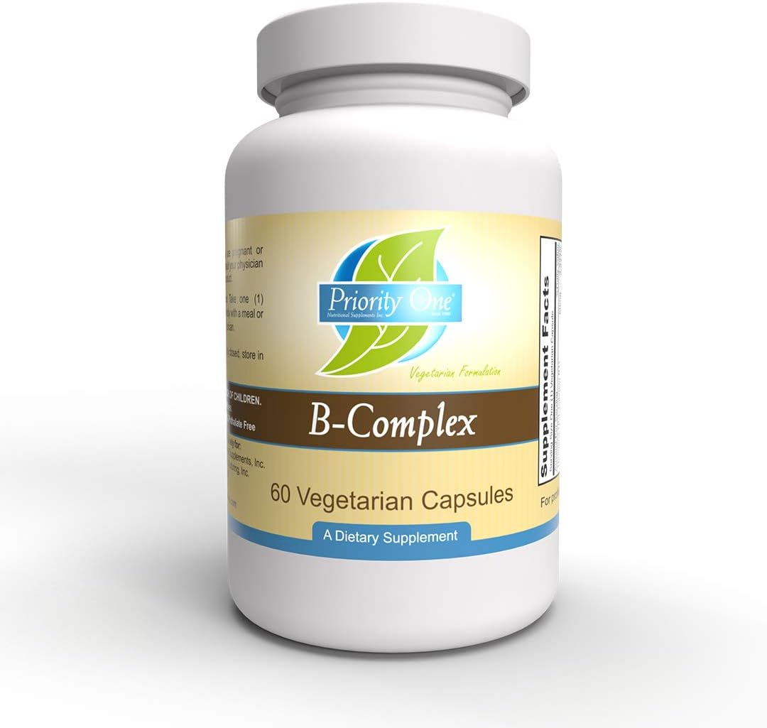 Priority One Vitamins B Complex - 60 Vegetarian Capsules - görsel 1