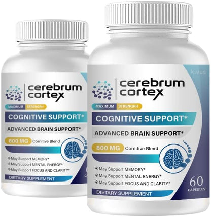 Cerebrum Cortex - Cognitive Support Food Supplement (2 Pack, 120 Capsules)
