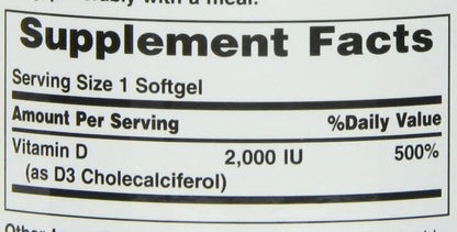 Nature's Bounty Vitamin D 2000 IU Softgels