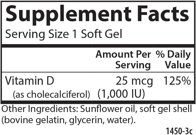 Carlson Vitamin D3, 1000 IU (25 mcg), Bone Health, Muscle Health, Cholecalciferol, Vitamin D Supplements, Vitamin D3 Soft Gels, 60 Softgels - görsel 4