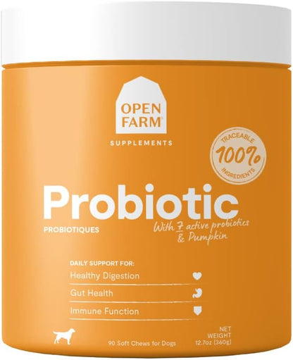 Open Farm Probiotic Chews, Dog Supplement, 90 Count