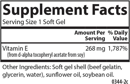 Carlson E-Gems – 400 IU (268 mg) Vitamin E Softgels – Cell Protection & Antioxidant Support