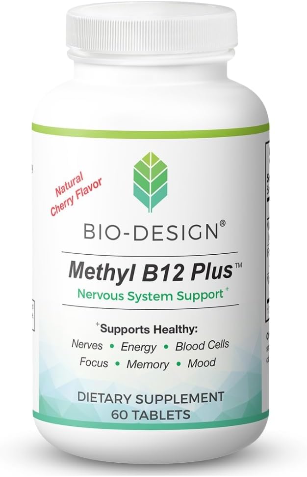 Methyl B12 5000 mcg Plus Folate Supplement - Methylcobalamin, L-Methylfolate - Methylated and Bio-available – Supports Normal Nervous System, Energy Metabolism and Psychological Function - 60 Tablets - görsel 1