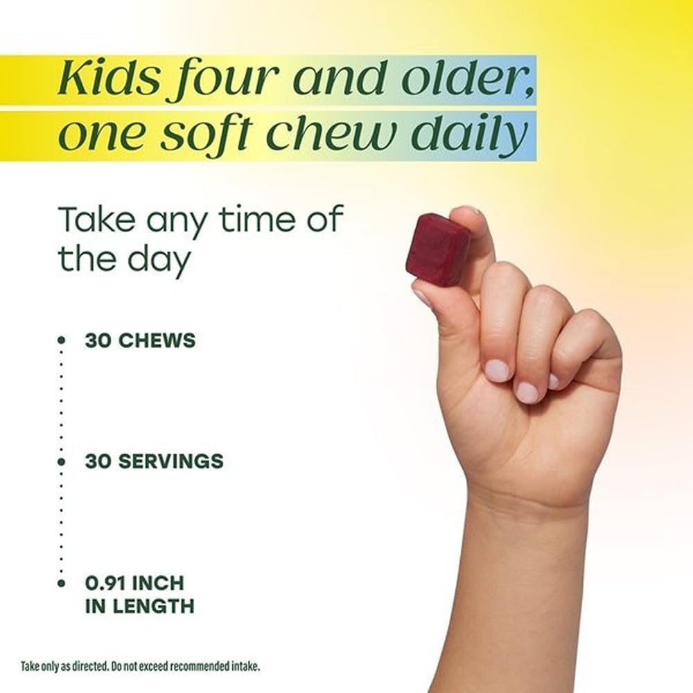 MegaFood One Daily Kids Multivitamin Soft Chews – Grape Flavour (30 Chews, 2 Pack) - görsel 5