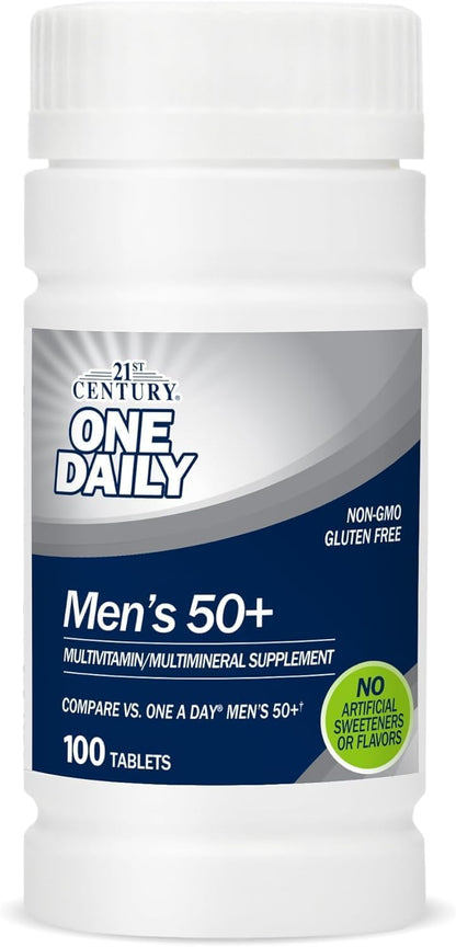 21st Century Men's 50+ One Daily Multivitamin and Multimineral Tablets - 100 Tablets, Pack of 3