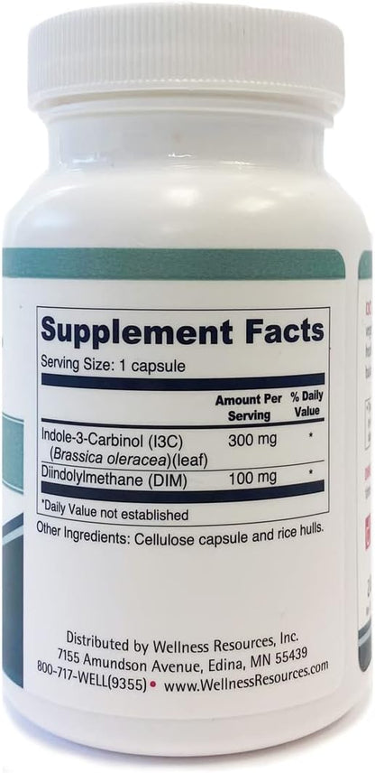Wellness Resources I3C + DIM: Oestrogen Metabolism & Detoxification Support (60 Capsules)