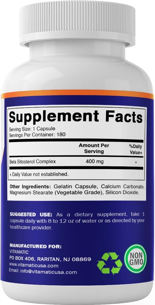 Vitamatic Beta Sitosterol Complex 400 mg, 180 Capsules - görsel 7