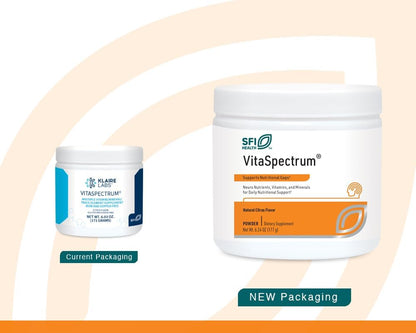 Klaire Labs SFI Health VitaSpectrum Powder for Kids – Daily Children's Multivitamin and Mineral with 23 Essential Nutrients – Citrus Flavour – 30 Servings