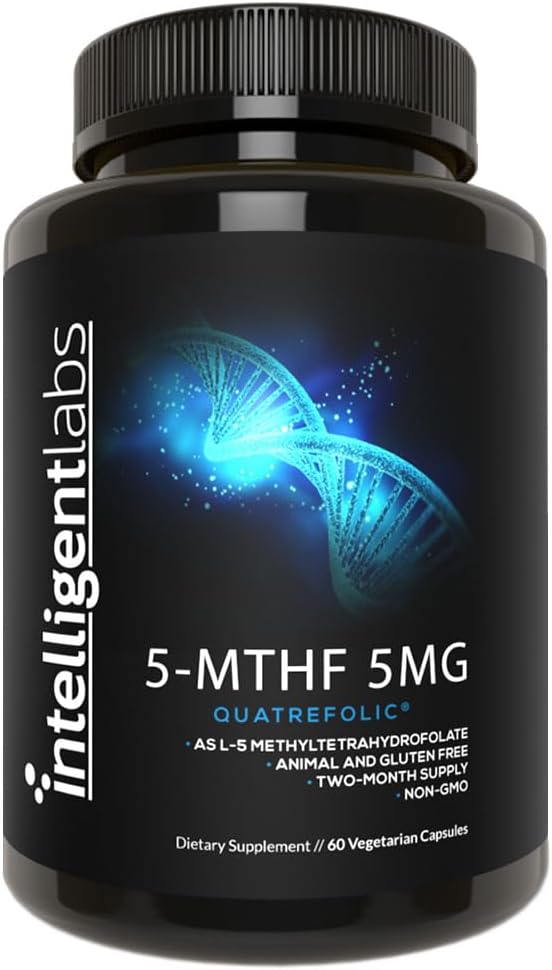 5-MTHF Methylfolate 5mg, Quatrefolic® for MTHFR Support, 60-Day Supply - görsel 1