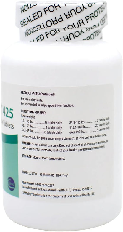 Ceva SAMeLQ 425 Chewable Tablets for Dogs and Cats, 425 mg, 60 Tablets