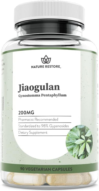 Jiaogulan Extract Supplement – 98% Gypenosides, Natural AMPK Activator, 90 Vegan Capsules