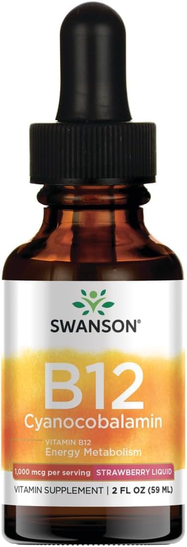Swanson Vitamin B-12 Sublingual Liquid, 1000 mcg, 2 fl oz (59 ml)