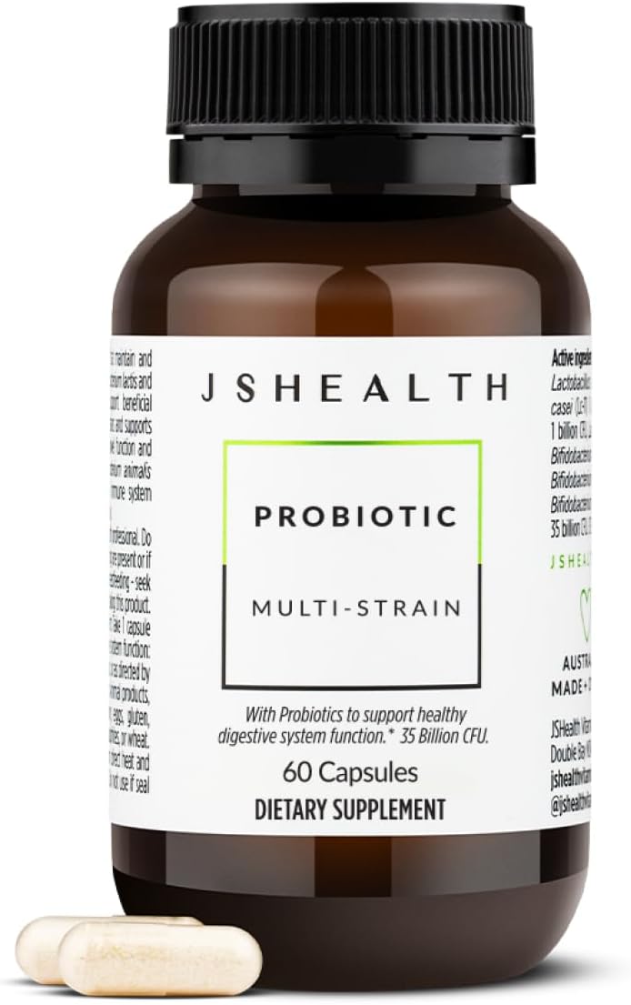 JSHealth Vitamins Gut Health and Immunity Formula | Probiotics for Women and Men | Shelf-Stable Probiotic Supplement for Digestive Health and Immune Support (60 Capsules) - görsel 1
