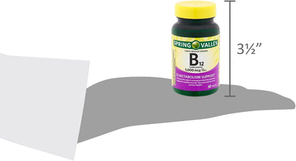 Spring Valley Timed-Release Vitamin B12 Tablets, 1000 mcg, 60 Tablets