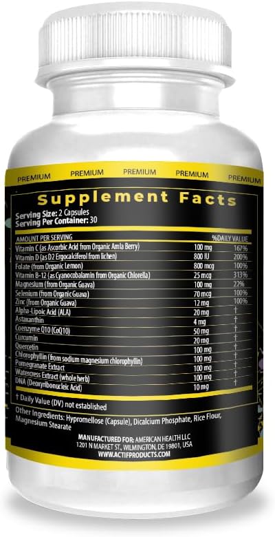 ACTIF DNA Mega Support with 15+ Advanced Factors, 60 Capsules