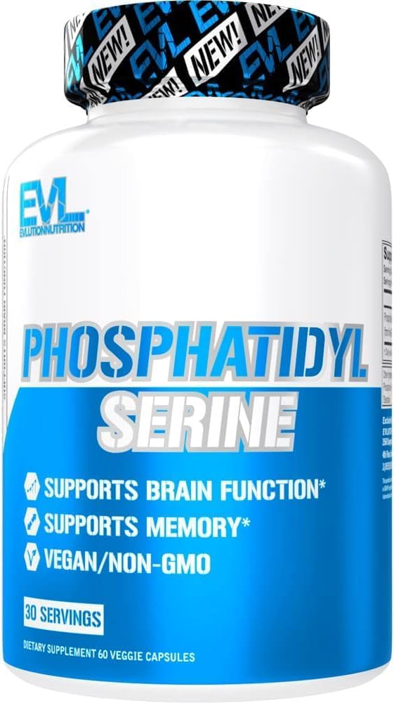 Phosphatidylserine Nootropic Brain Support Supplement – Evlution Nutrition Phosphatidylserine 300mg per Serving for Memory and Focus – Vegan and Non-GMO (30 Servings) - görsel 1