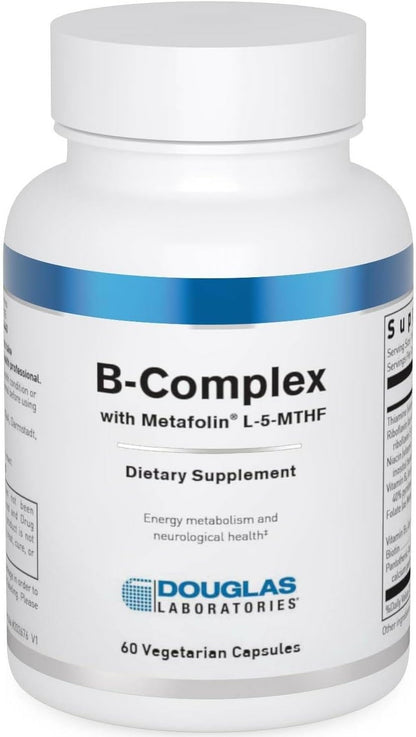 Douglas Laboratories B-Complex with Metafolin - Comprehensive B Vitamin Supplement - Energy and Brain Health Support - with Folate, Biotin & Thiamine - Non-GMO - 60 Vegetarian Capsules