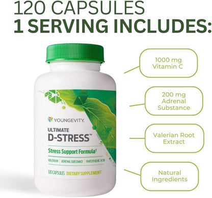 Youngevity Ultimate D-Stress – Natural Stress Relief Supplement, 120 Capsules