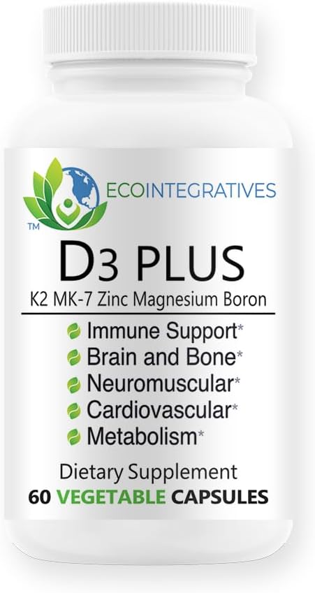 EcoIntegratives D3 Plus - Vitamin D3, K2, Magnesium, Zinc and Boron | 60 Vegan Capsules - görsel 1