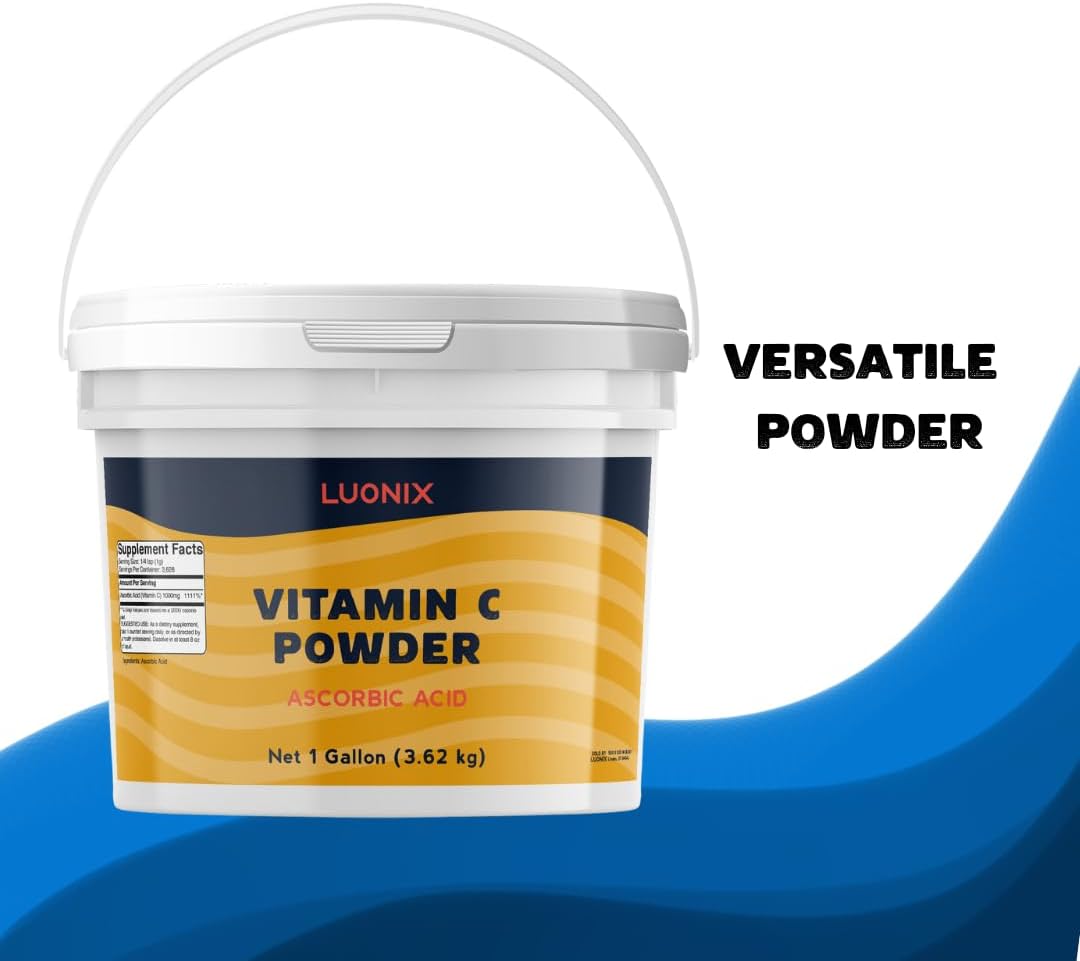 Luonix Vitamin C Powder, 1 Gallon Bucket - Ascorbic Acid Supplement - görsel 4