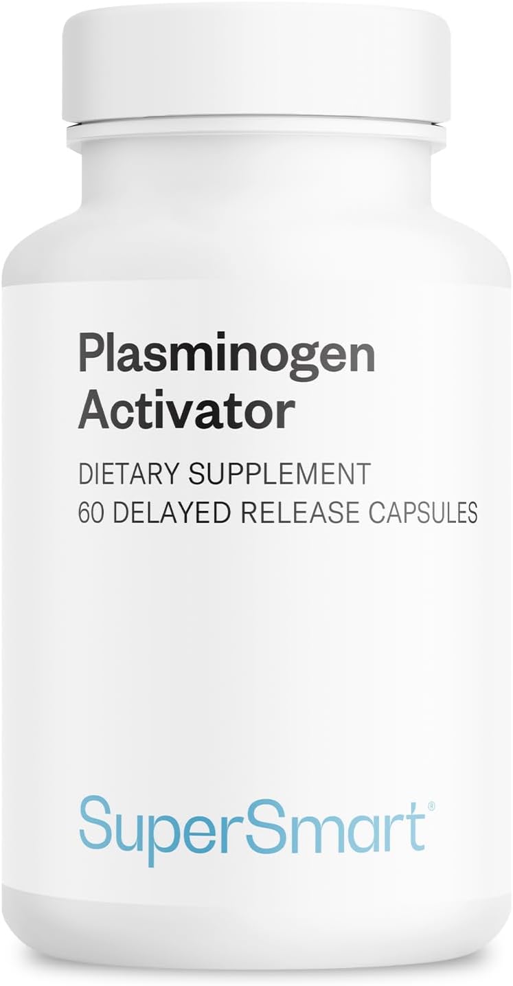 Supersmart Plasminogen Activator (Advanced Formula) - High Potency Antioxidant with Nattokinase, Serrapeptase, Pterostilbene, OPC - 60 Delayed-Release Capsules - görsel 1