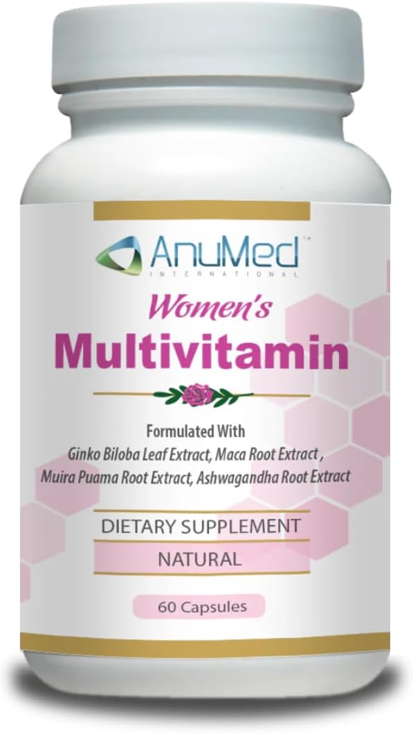 AnuMed Women's Multivitamin with Iron, Vitamin D3, Magnesium, B-Complex & Herbal Support – 60 Capsules - görsel 1