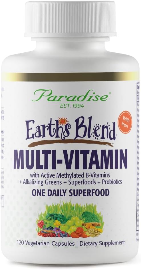 Paradise Herbs Earth's Blend Once Daily Multivitamin with Iron & Superfoods – 120 Capsules - görsel 1