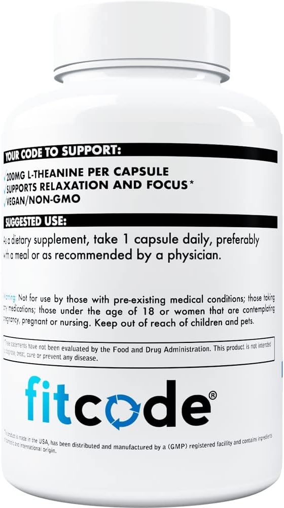 fitcode L-Theanine 200mg Capsules for Focus and Relaxation - görsel 3