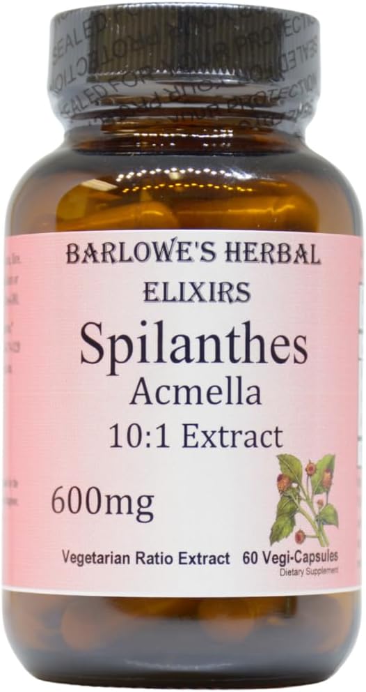 Spilanthes Acmella Extract | 600mg Per Capsule | Herbal Supplement for Natural Wellbeing & Balance | 60 Vegan Capsules | Stearate-Free, Glass Bottled for Freshness