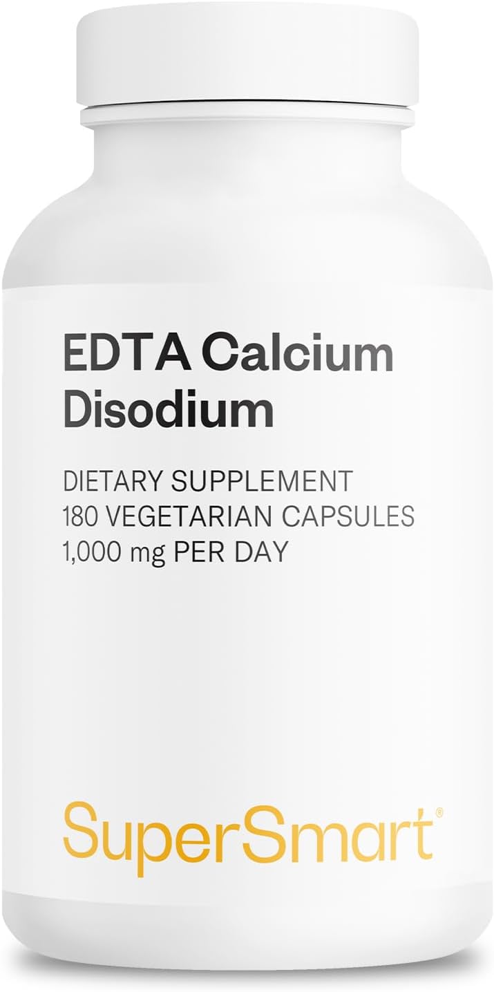 Supersmart - EDTA 1000mg per Day - Calcium Disodium EDTA Supplement - 180 Vegetarian Capsules - görsel 1