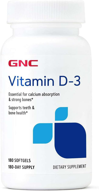 GNC Vitamin D3 50mcg (2000 IU) Food Supplement - 180 Softgels