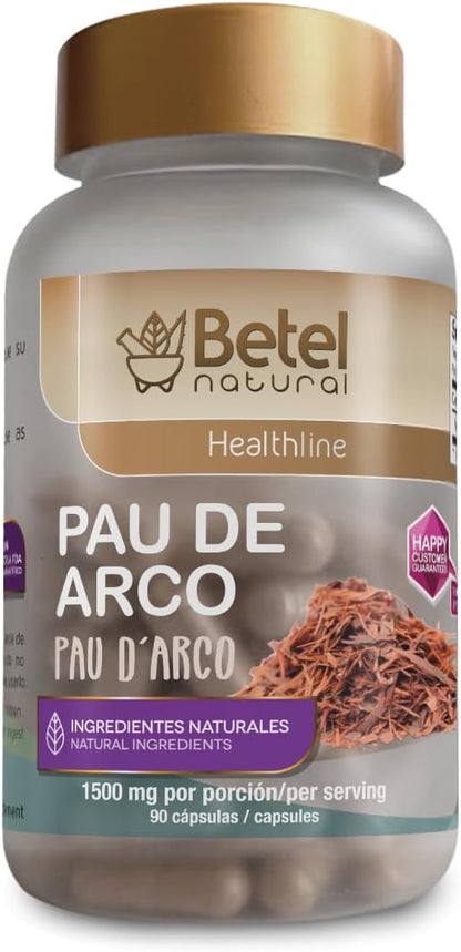 Betel Natural Pau d'Arco Capsules – 1500 mg for Immune Support