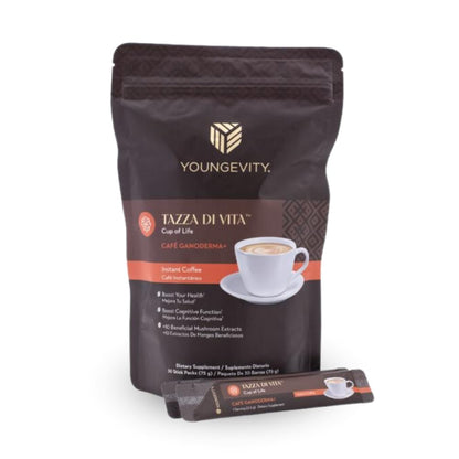 Youngevity Tazza Di Vita Café Ganoderma Coffee – 30 Stick Packs (Pack of 3)