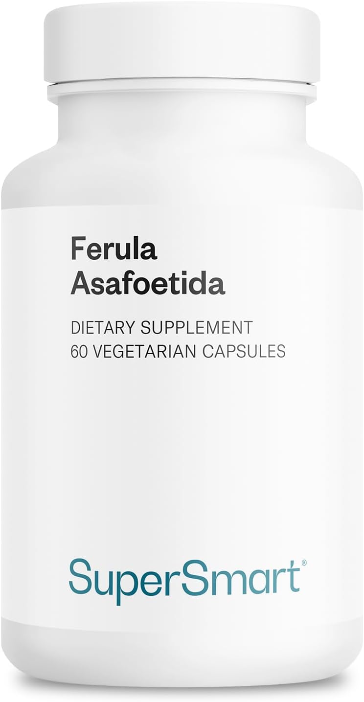 Supersmart - Ferula Asafoetida 500mg per Day (Patented) - High Potency Asafin Ferula Asafoetida Supplement - Assa Foetida Resin Extract | Non-GM & Gluten-free - 60 Vegetarian Capsules - görsel 1