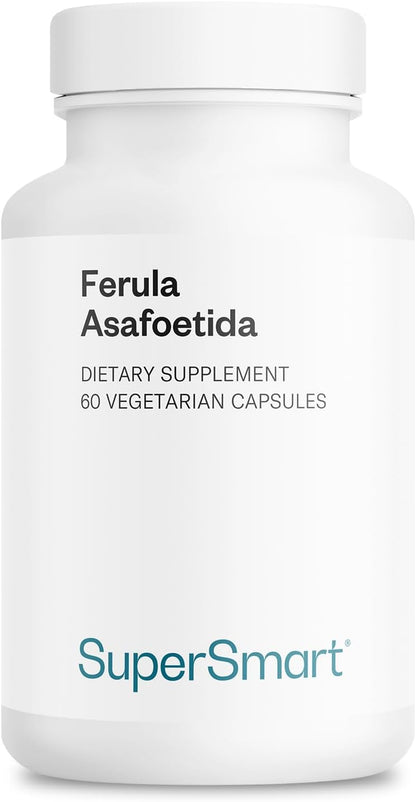 Supersmart - Ferula Asafoetida 500mg per Day (Patented) - High Potency Asafin Ferula Asafoetida Supplement - Assa Foetida Resin Extract | Non-GM & Gluten-free - 60 Vegetarian Capsules