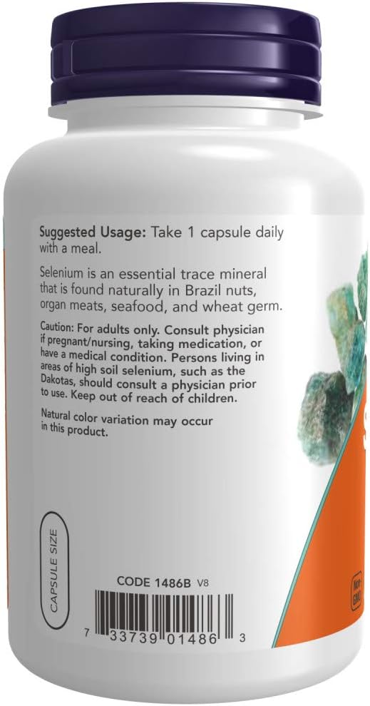 NOW Foods Selenium 200 mcg, 180 Vegetarian Capsules - görsel 3
